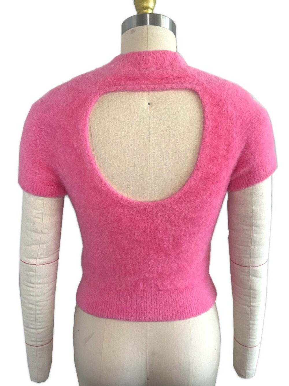 maeve by ANTHROPOLOGIE pink open-back short sleeve sweater ♡
